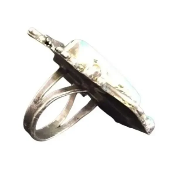 Antique Navajo Ring Green Turquoise Sterling Silver Native Indian Signed Sz10.5 - Picture 11 of 12